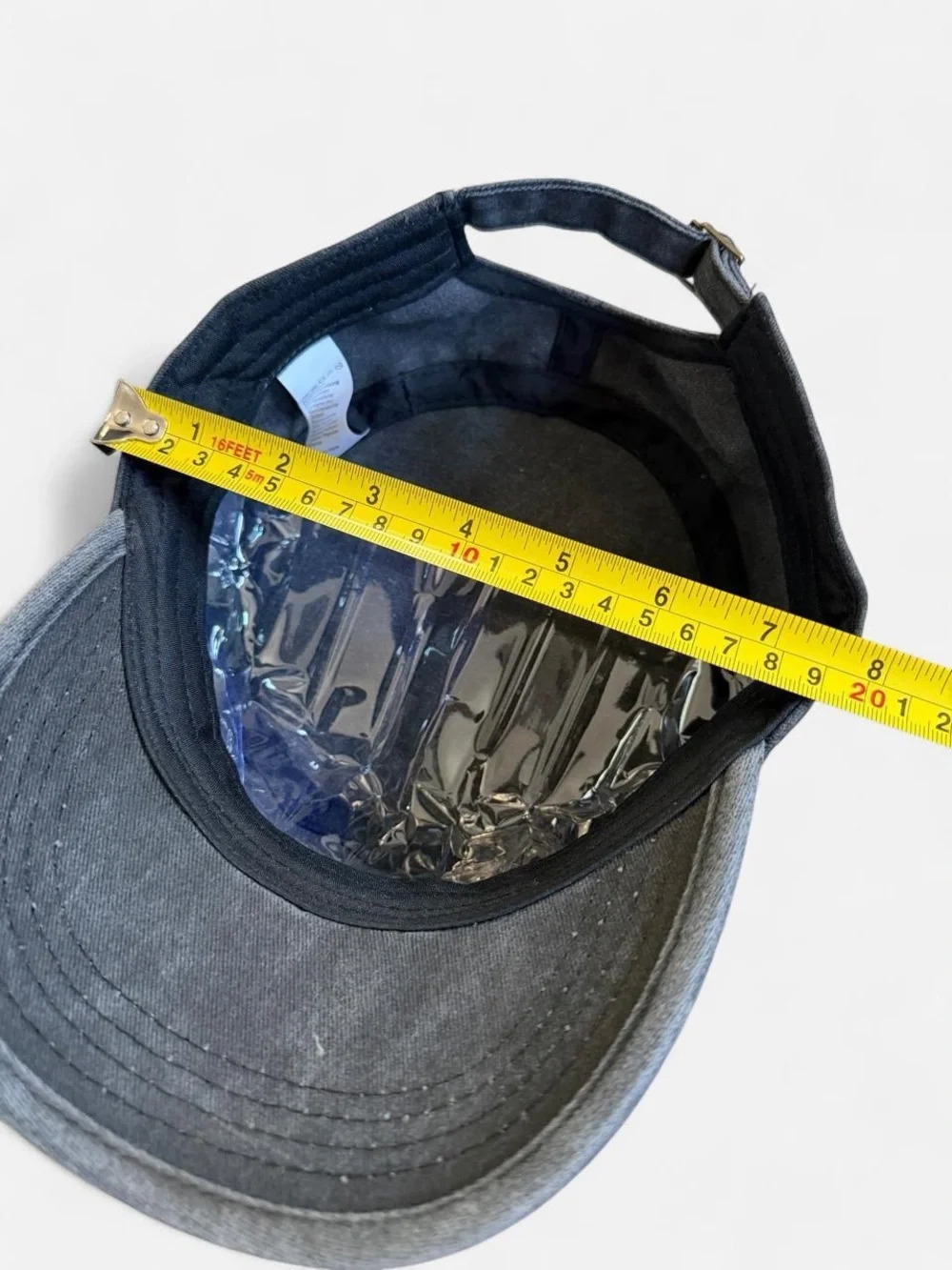 Y2K Charcoal Gray Cadet Hat with Adjustable Buckle